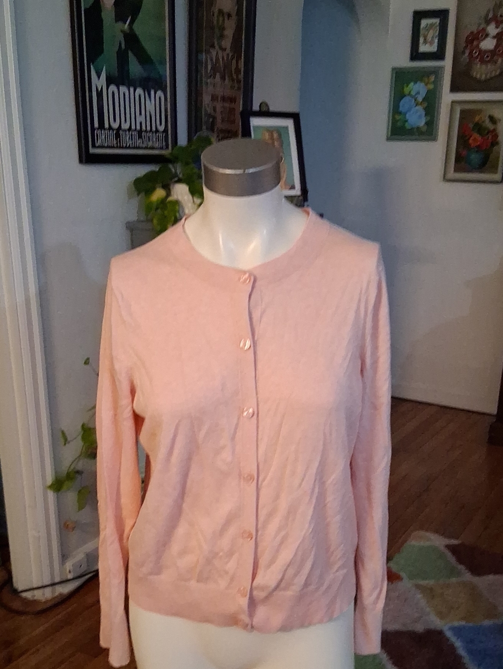 Banana Republic Light Pink Button-Front Cardigan